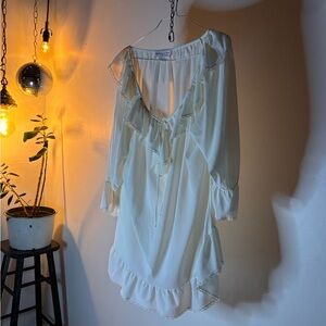 Vintage White Ruffled Mini Dress
